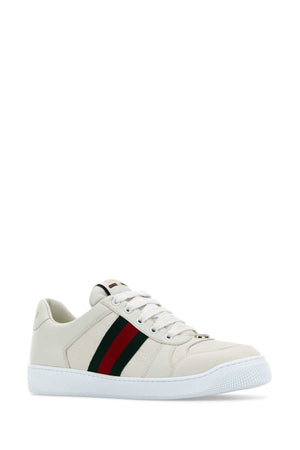 GUCCI White Leather Classic Sneakers for Women