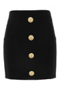 BALMAIN Chic Black Crepe Mini Skirt