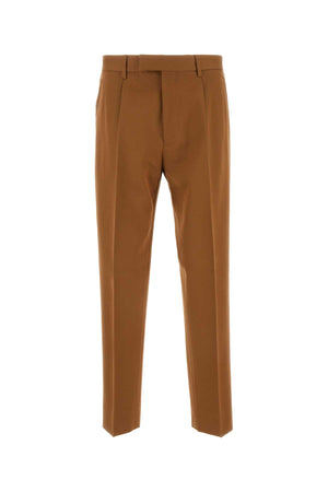 ZEGNA Caramel Cotton Blend Pants for Men