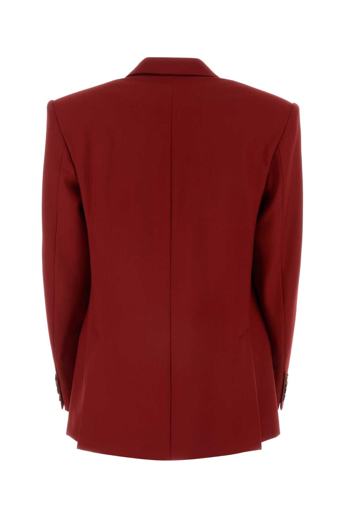 STELLA McCARTNEY Burgundy Wool Blazer for Women - Size 36