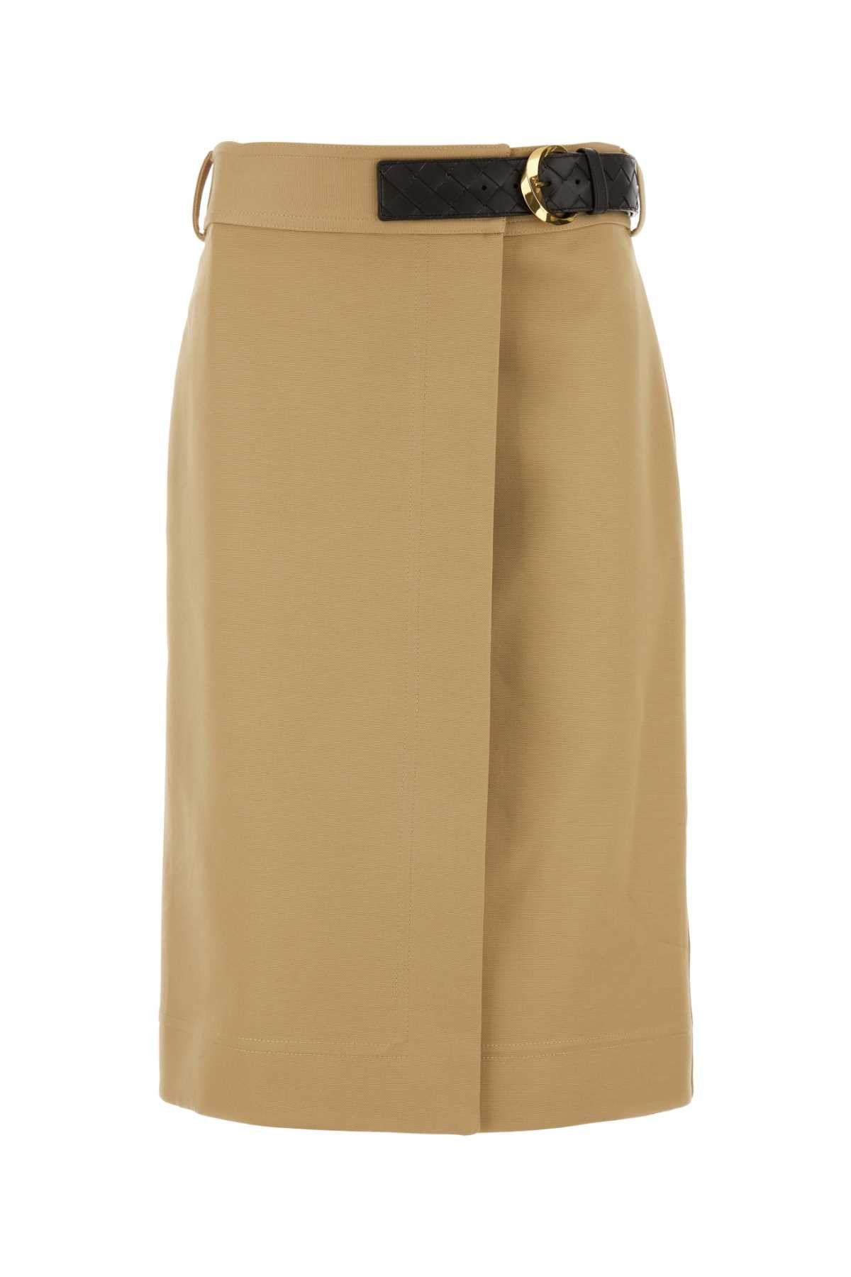 BOTTEGA VENETA Chic Beige Cotton Mini Skirt for Women