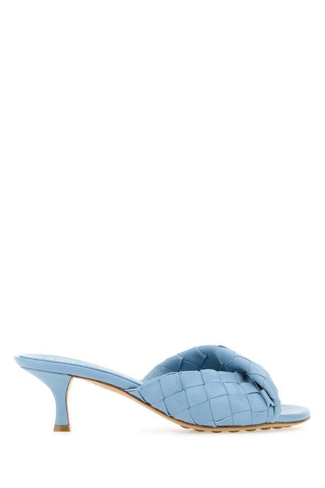 BOTTEGA VENETA Light Blue Leather Blink Flat Sandals