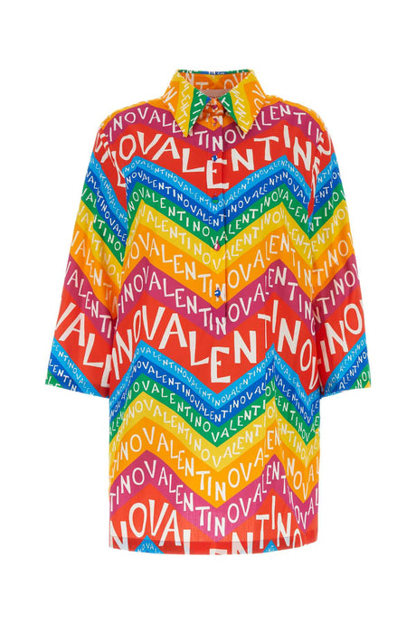 VALENTINO GARAVANI Printed Poplin Escape Mini Dress