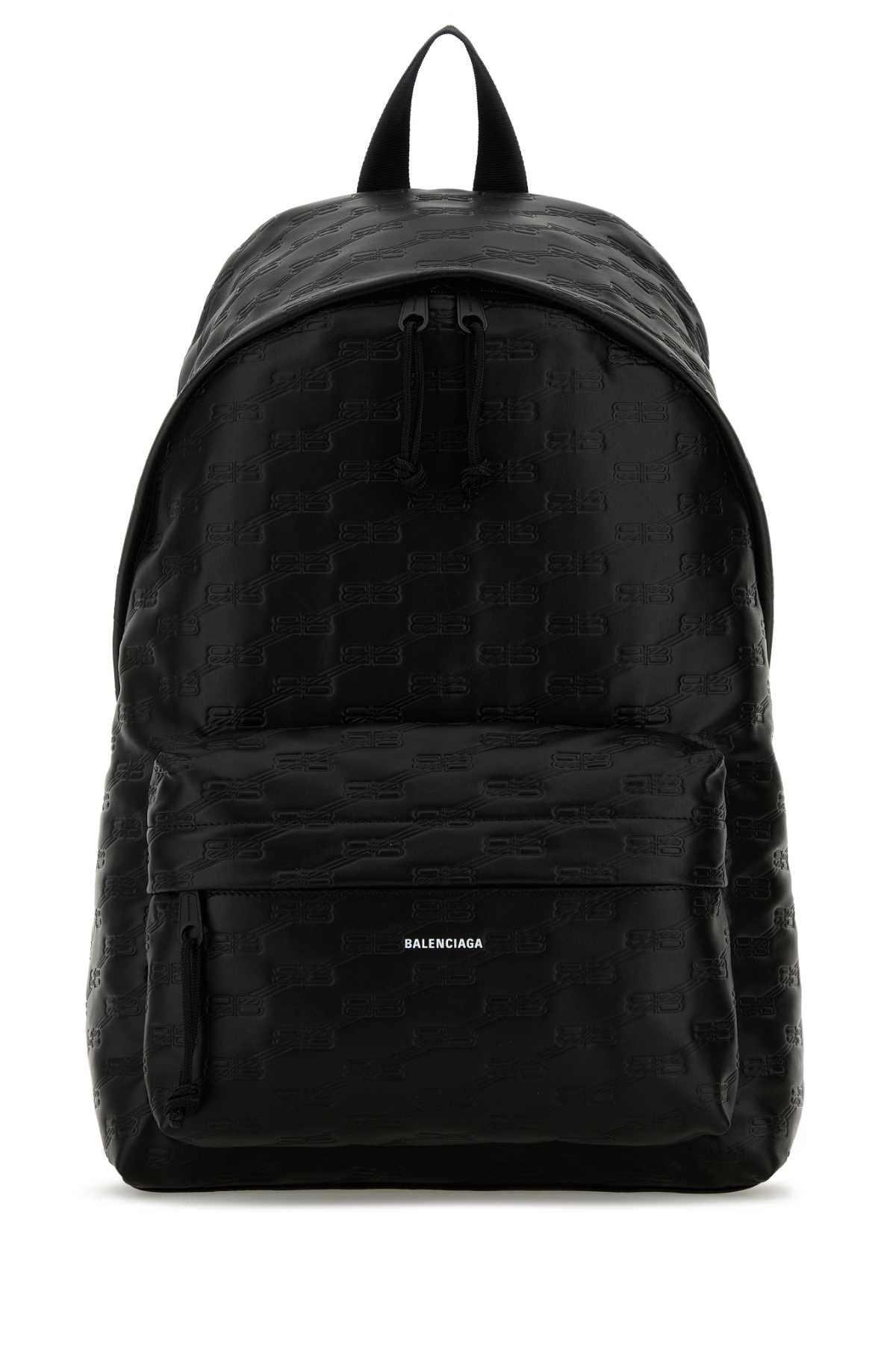 BALENCIAGA Black Leather Medium Signature Backpack