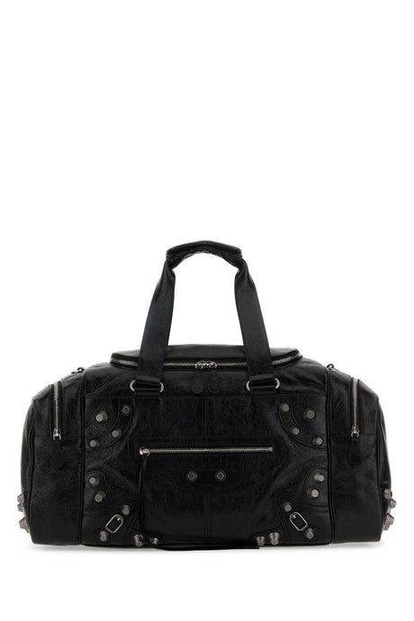 BALENCIAGA Mini Black Leather Travel Handbag