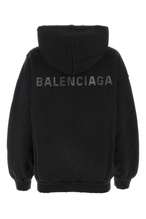 BALENCIAGA Chic Black Cotton Sweatshirt for Women