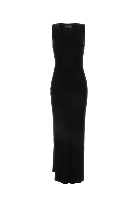 BALENCIAGA Chic Black Stretch Viscose Dress for Women