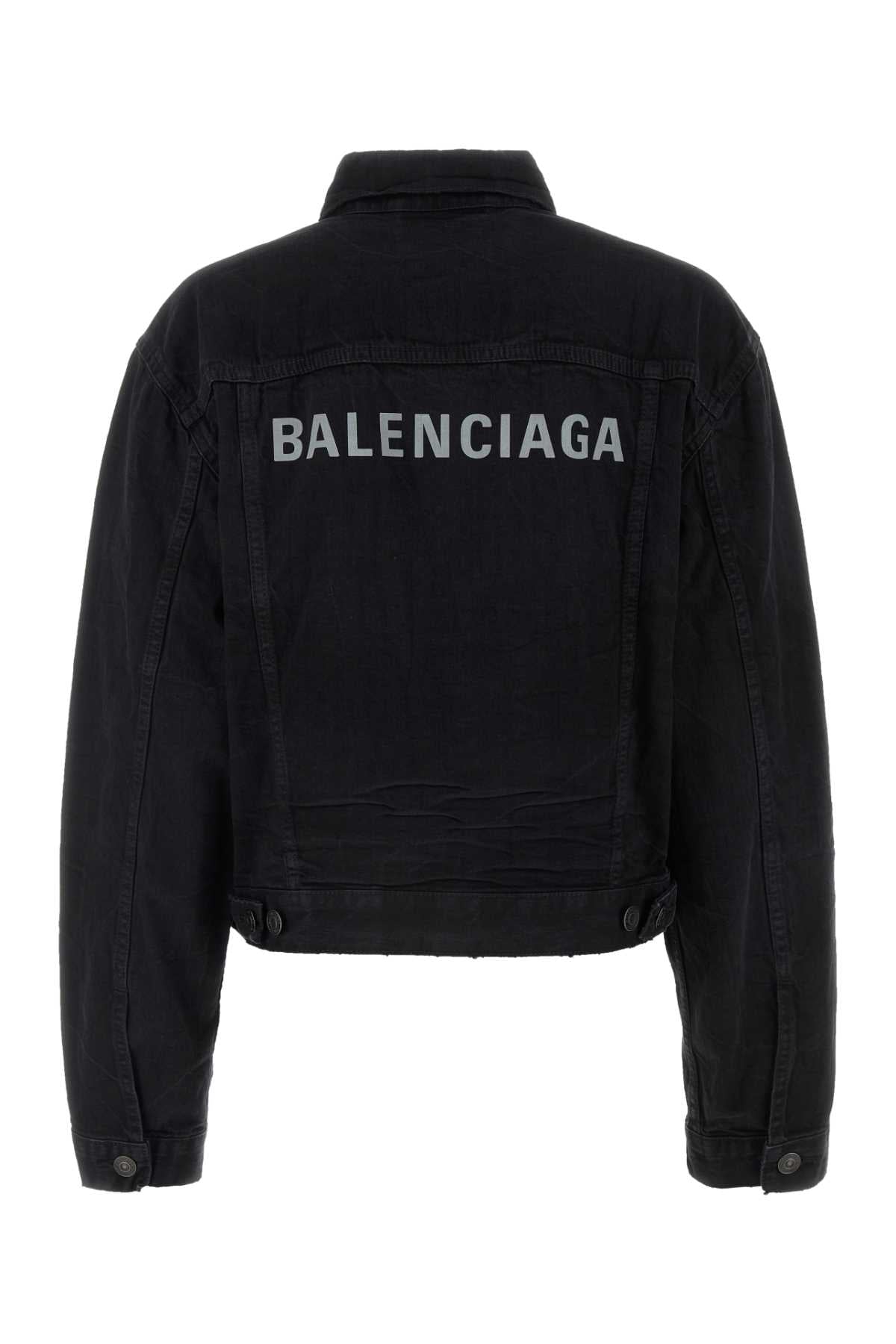 BALENCIAGA Chic Black Denim Jacket for Women