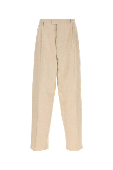 BOTTEGA VENETA Melange Cream Hemp Blend Pants - 24W