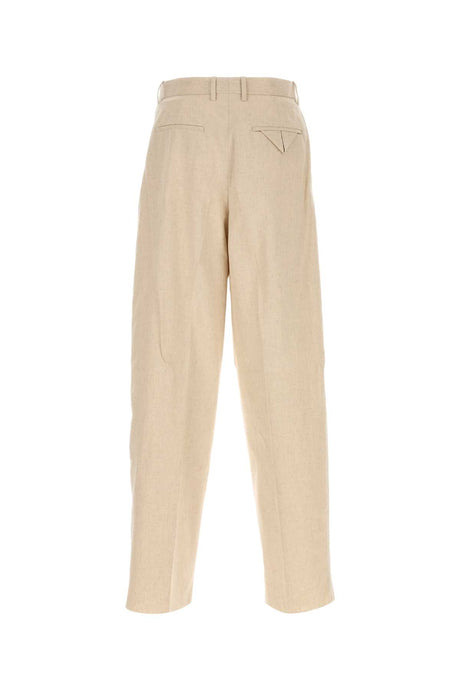 BOTTEGA VENETA Melange Cream Hemp Blend Pants - 24W