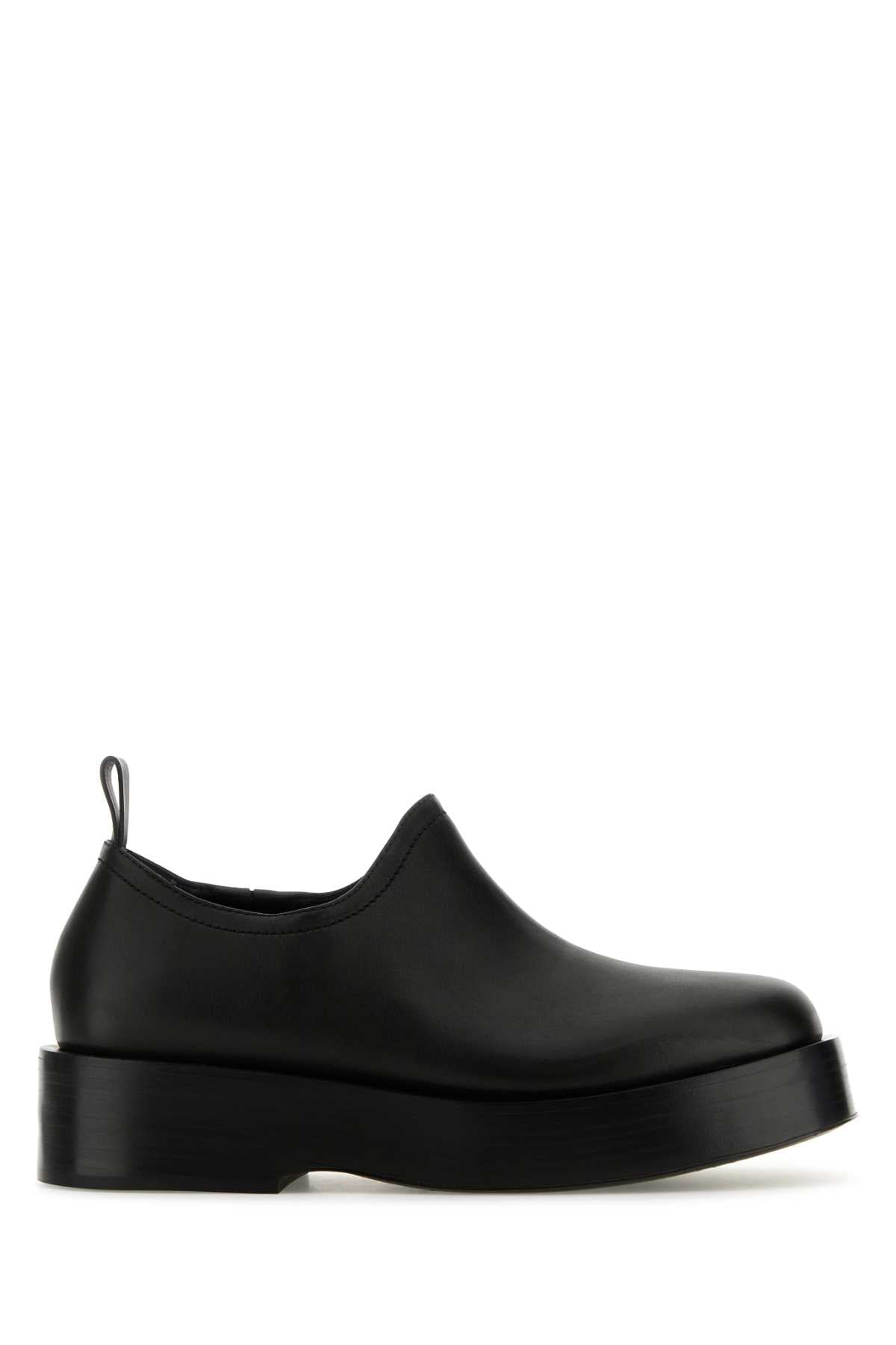 BOTTEGA VENETA Classic Black Leather Torino Slip-Ons for Men