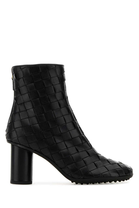 BOTTEGA VENETA Black Leather Atomic Ankle Boots with 9 cm Heel Height