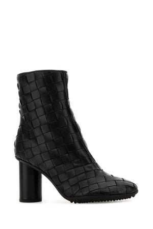 BOTTEGA VENETA Black Leather Atomic Ankle Boots with 9 cm Heel Height