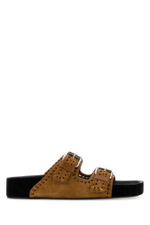 ISABEL MARANT Camel Suede Lennyo Slippers for Women