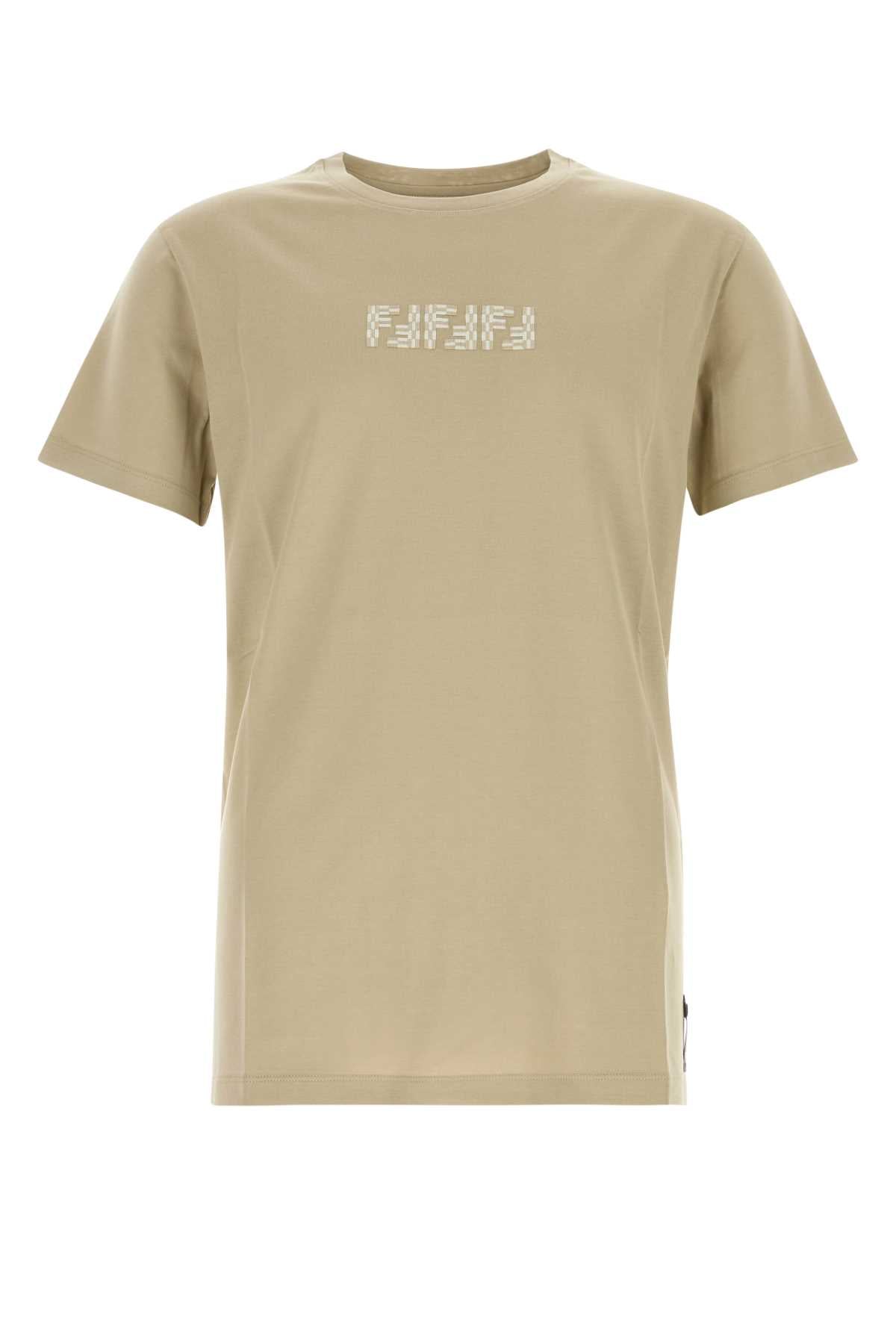 FENDI Classic Beige Cotton T-Shirt