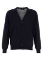 FENDI Midnight Blue Stretch Wool Cardigan - Men's Size