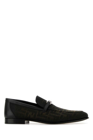 FENDI Embroidered Jacquard O Lock Loafers