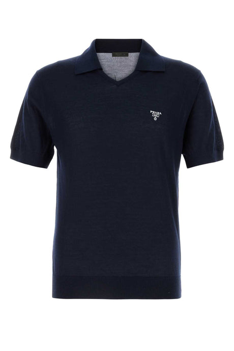 PRADA Midnight Blue Cashmere Polo Shirt