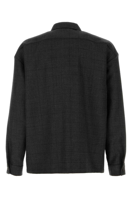 PRADA Classic Embroidered Glencheck Shirt for Men