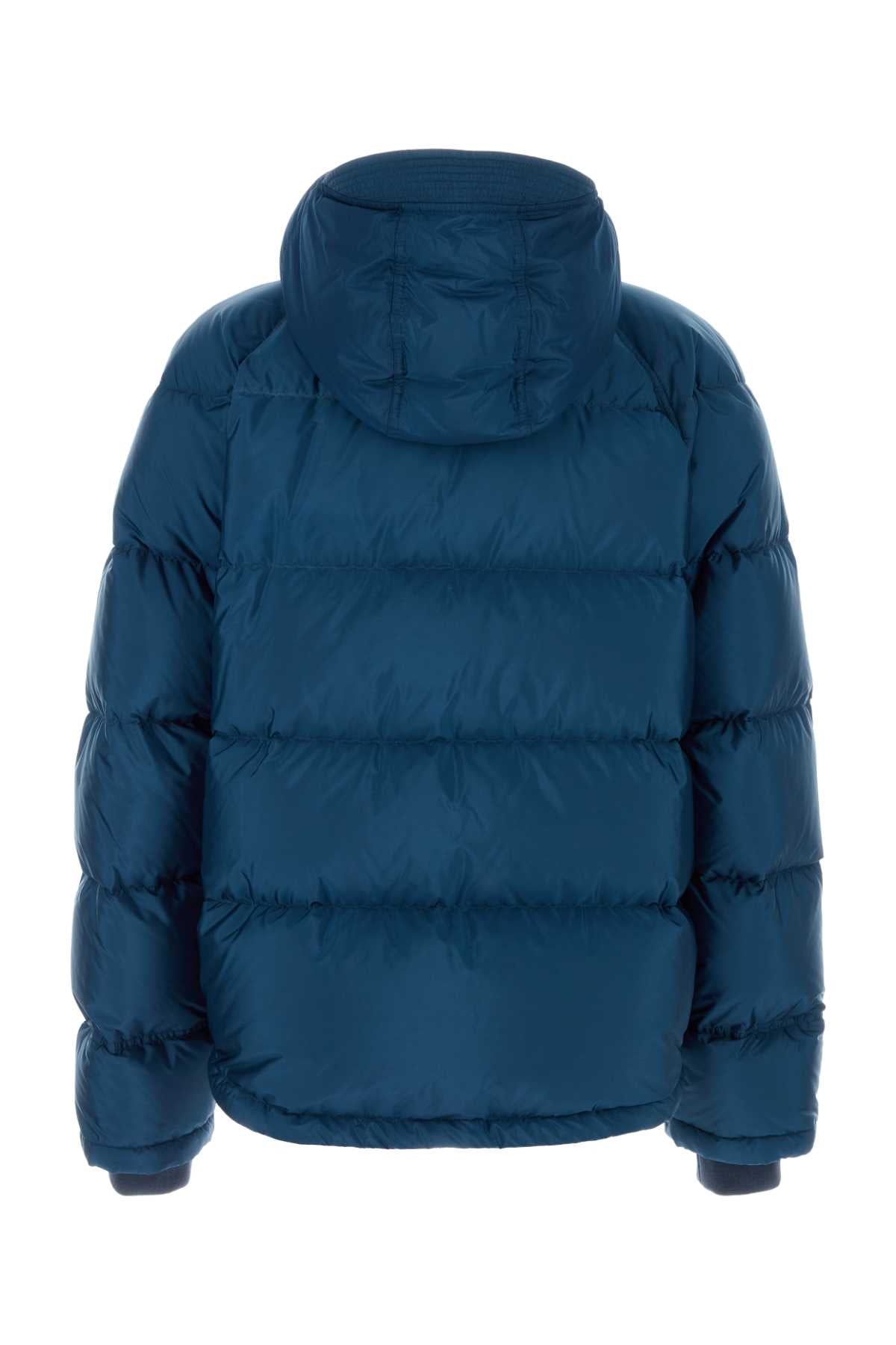 PRADA Recycled Fabric Light Blue Down Jacket for Men