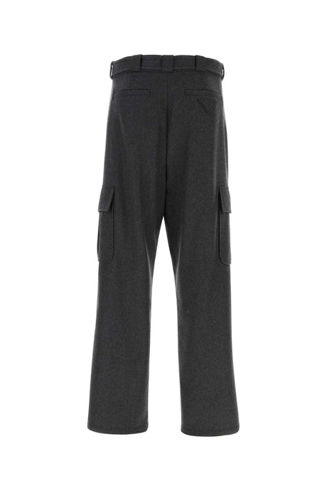 PRADA Graphite Wool Cargo Pants for Men