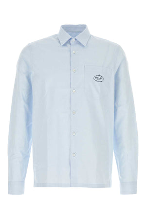 PRADA Pastel Light Blue Poplin Mini Shirt