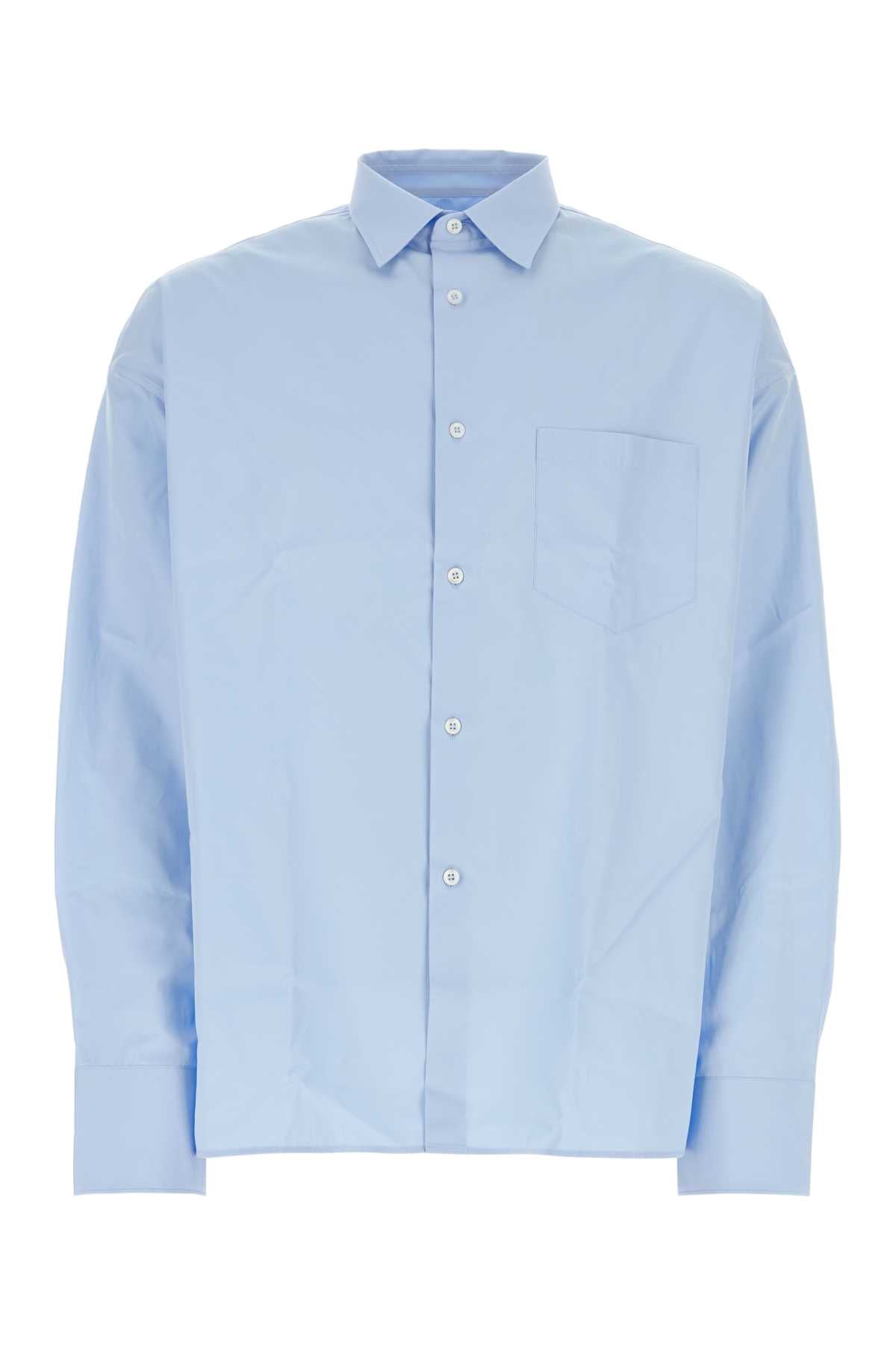 PRADA Light Blue Classic Poplin Shirt for Men