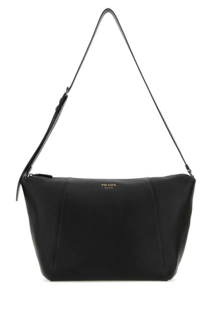 PRADA Mini Black Leather Crossbody Handbag - 34 cm x 28 cm