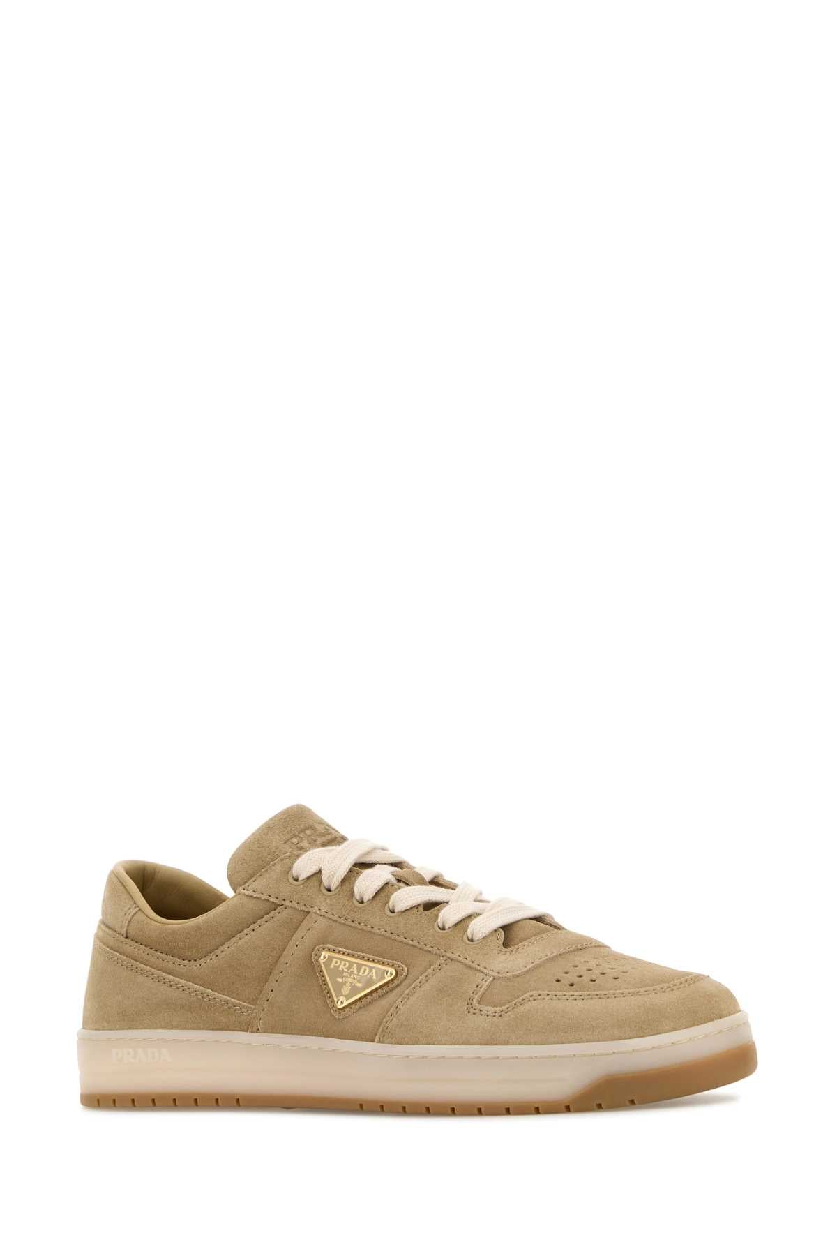 PRADA Cappuccino Suede Downtown Sneakers