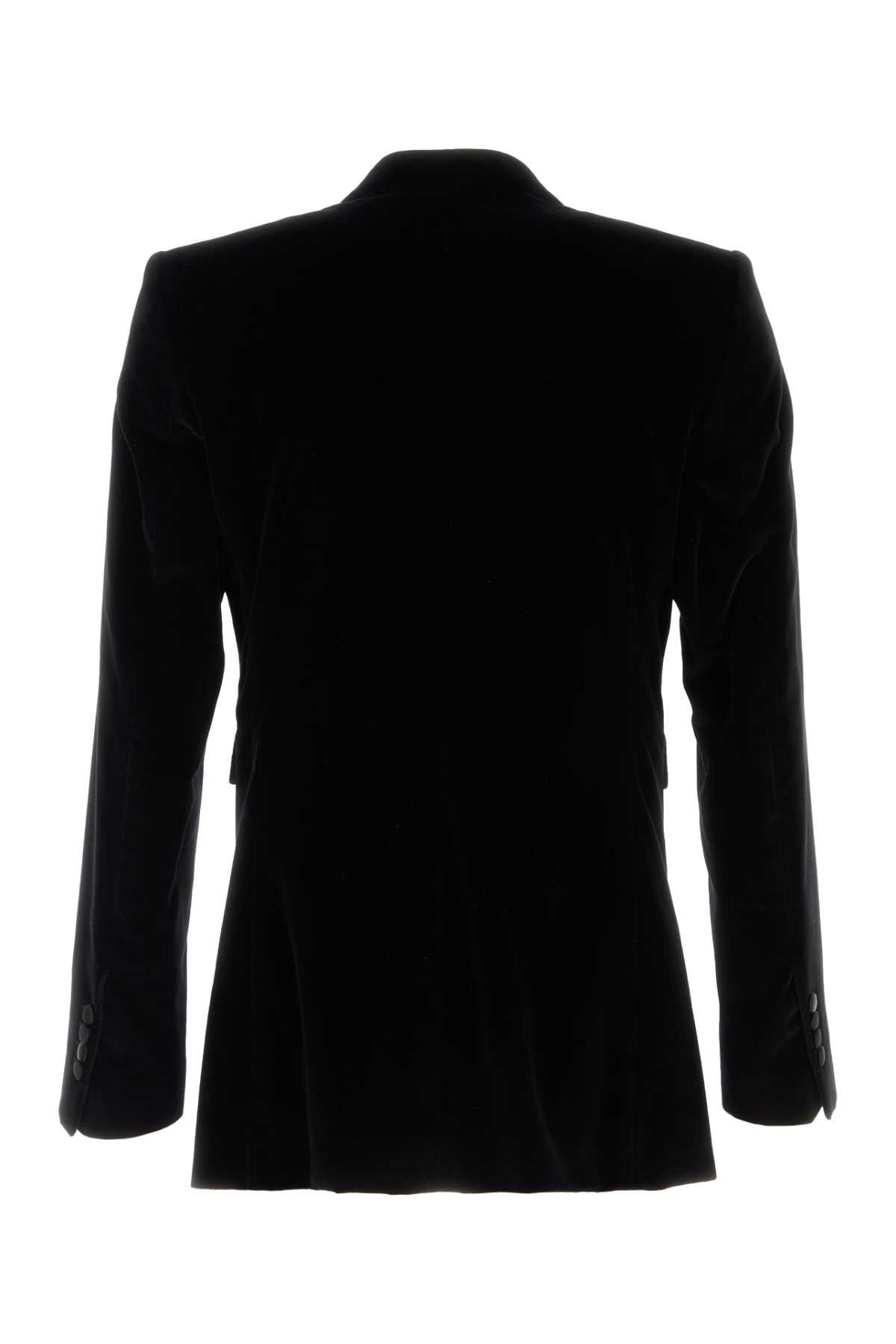 DOLCE & GABBANA Luxury Black Velvet Blazer for Men