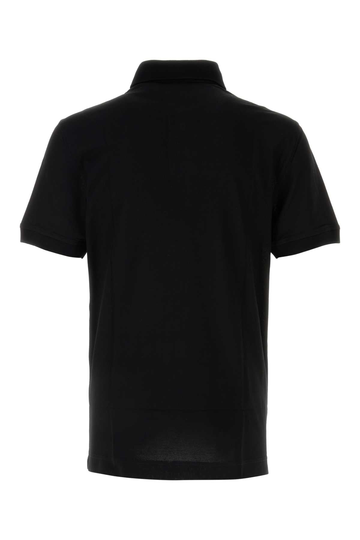 DOLCE & GABBANA Classic Black Piquet Polo Shirt for Men