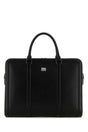 DOLCE & GABBANA Black Leather Briefcase 36 cm