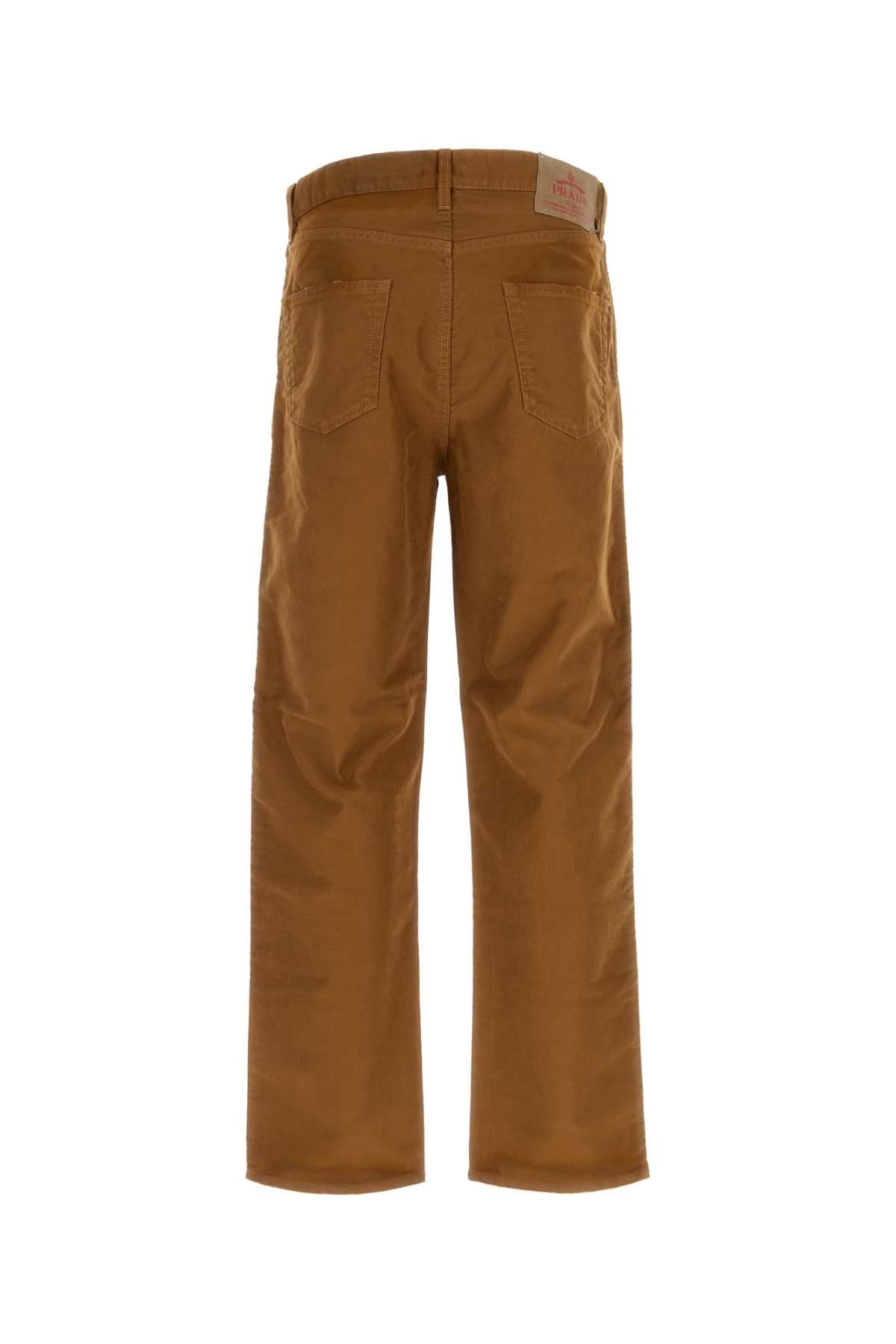 PRADA Light Brown Cotton Pants for Men