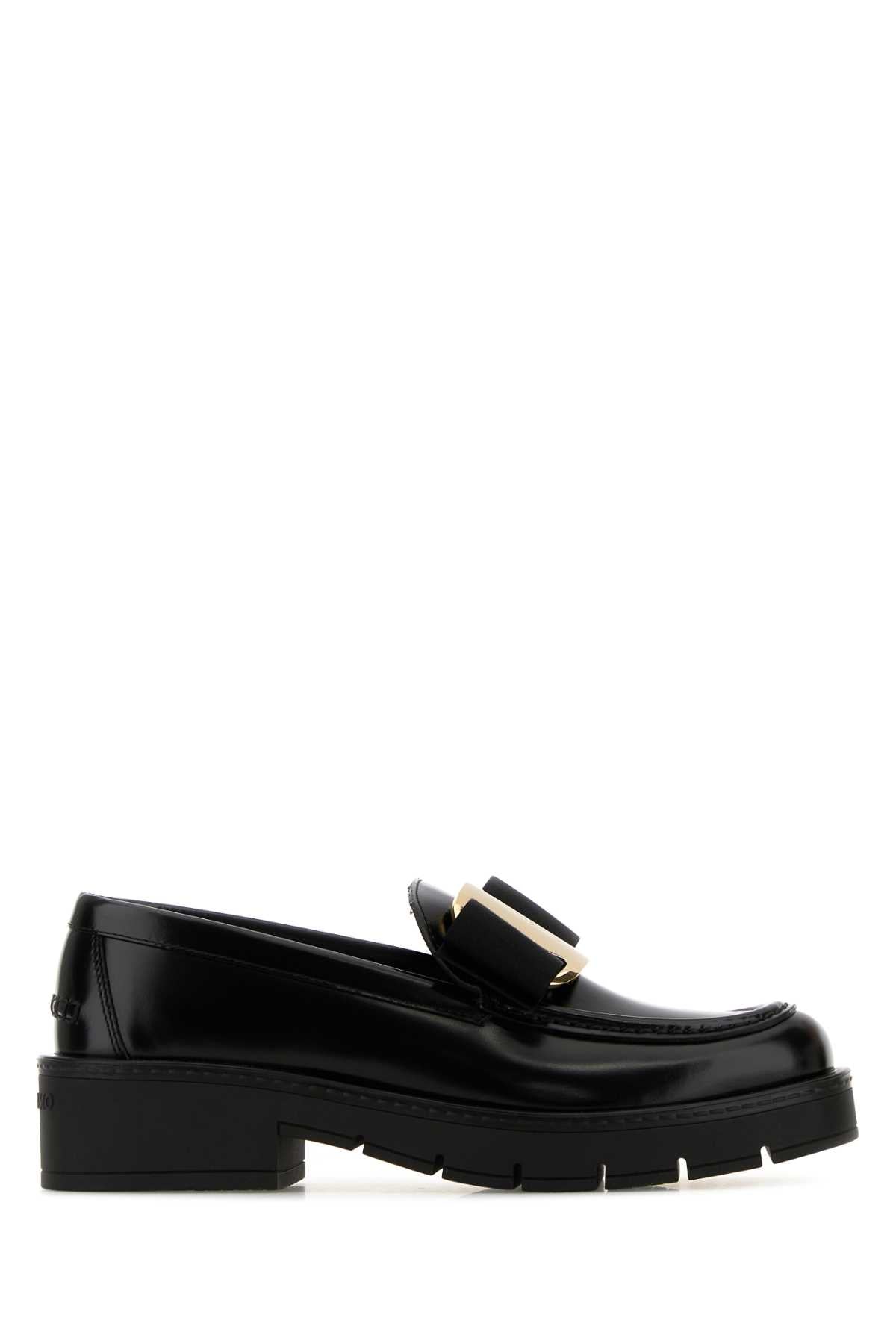 SALVATORE FERRAGAMO Elegant Black Leather Mirty Loafers for Women