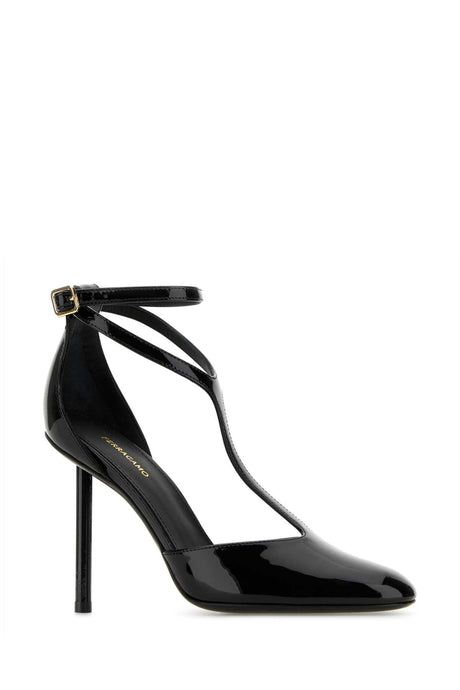 SALVATORE FERRAGAMO Lysandra Mini Black Leather Pumps - 9.5 cm Heel