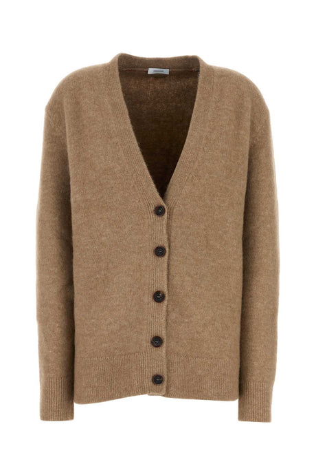 SALVATORE FERRAGAMO Oversized Camel Stretch Alpaca Blend Cardigan