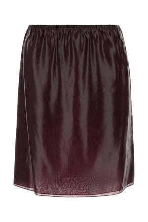 SALVATORE FERRAGAMO Burgundy Nylon Blend Skirt