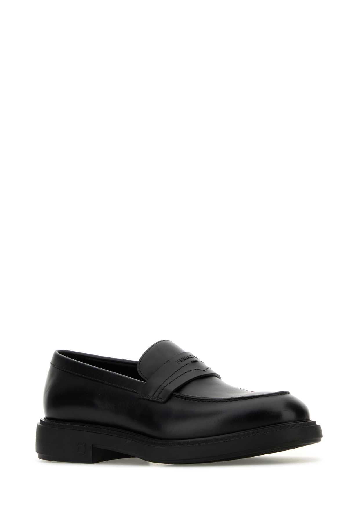 SALVATORE FERRAGAMO Classic Black Leather Loafers for Men