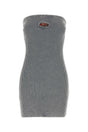 DIESEL Stylish Grey Stretch Cotton Blend Mini Dress for Women