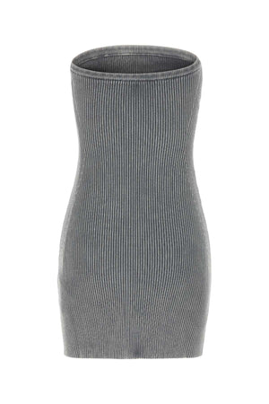 DIESEL Stylish Grey Stretch Cotton Blend Mini Dress for Women