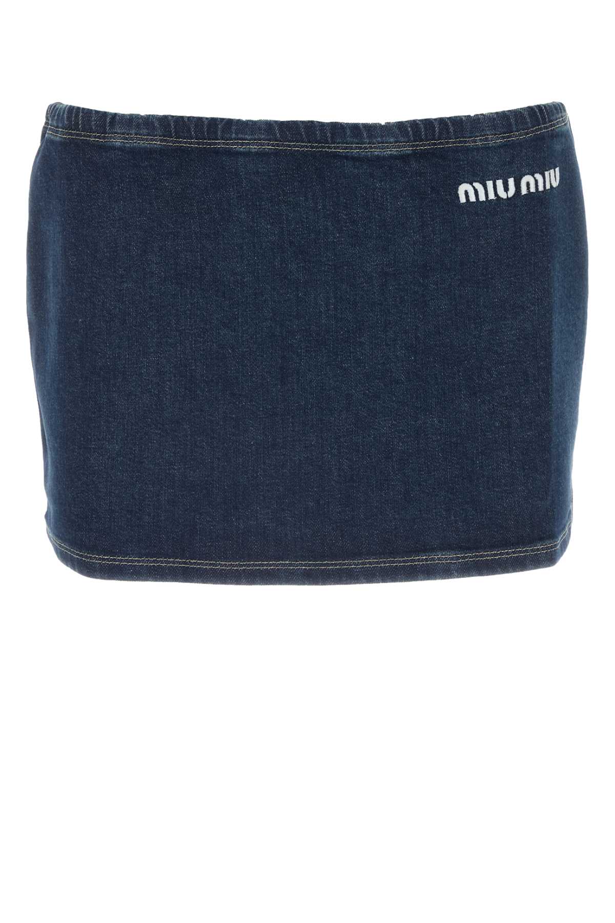 MIU MIU Stylish Stretch Denim Mini Skirt