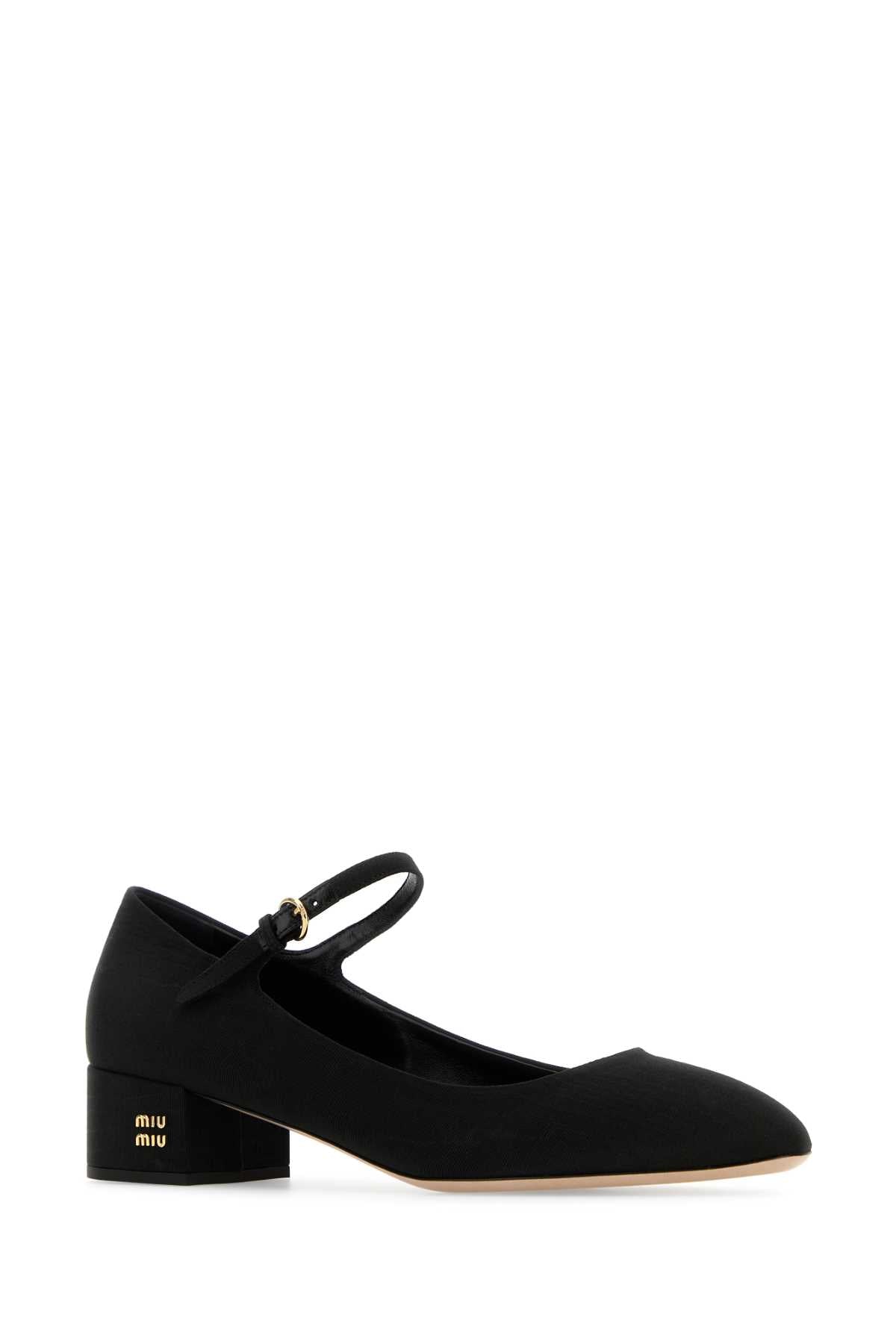 MIU MIU Stylish Black Fabric Pumps with 4 cm Heel