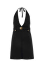 MIU MIU Elegant Black Stretch Wool Dress