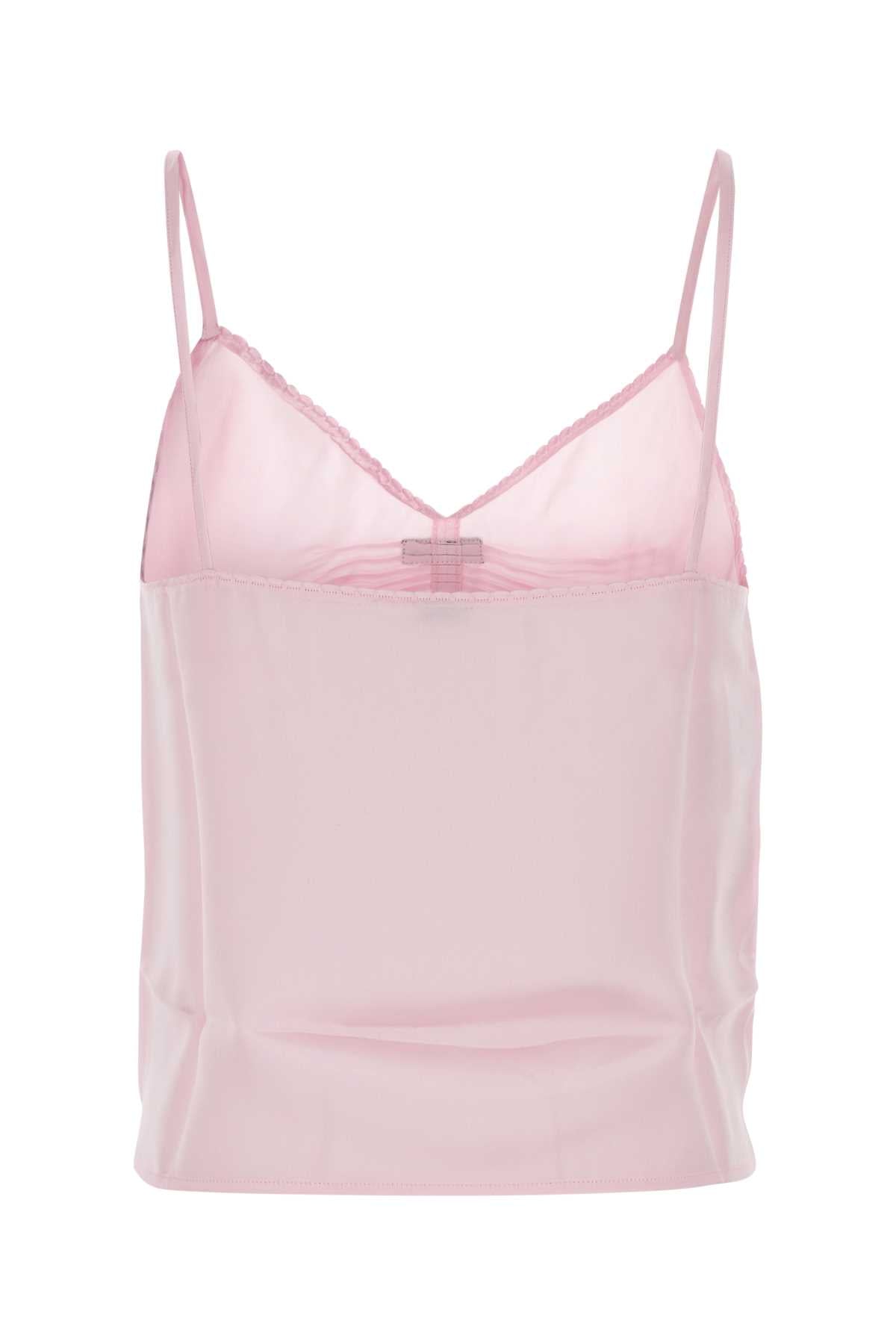 MIU MIU Pastel Pink Satin Mini Tank Top