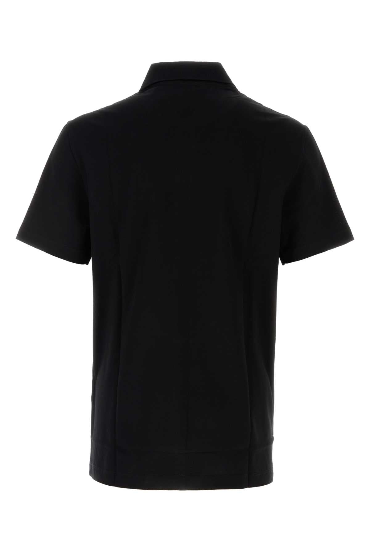 VERSACE Classic Black Piquet Polo Shirt for Men