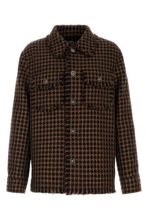 VERSACE Two-tone Tweed Shirt for Men