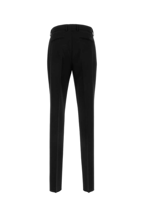 VERSACE Sleek Black Wool Blend Pants for Men - 24W