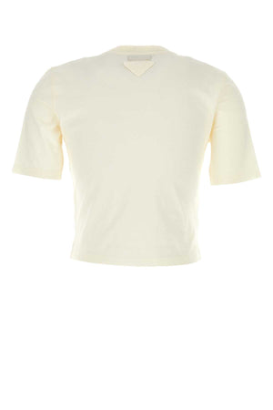 PRADA Elegant Cream Cotton T-Shirt for Women