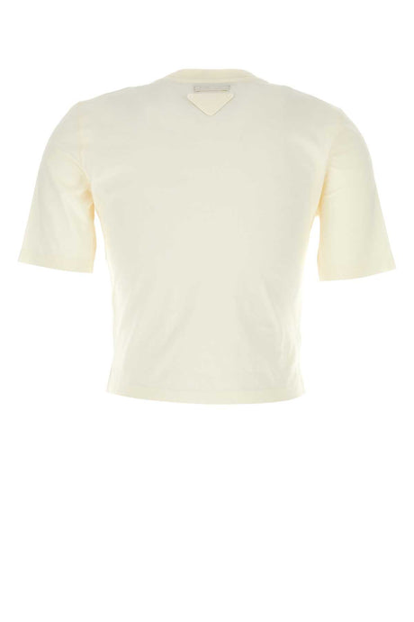 PRADA Elegant Cream Cotton T-Shirt for Women