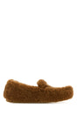 PRADA Caramel Shearling Loafers for Women